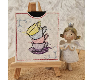 2€ ZUSATZTÜRCHEN 18. Dezember - Stickserie - ITH Teebeutel Verpackung